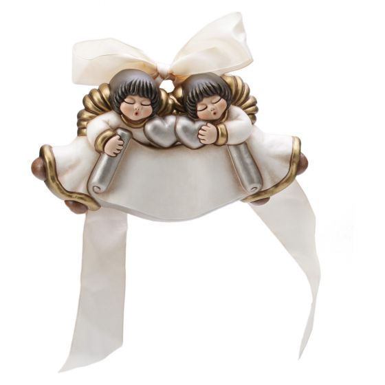 Coppia angeli con targhetta grandi