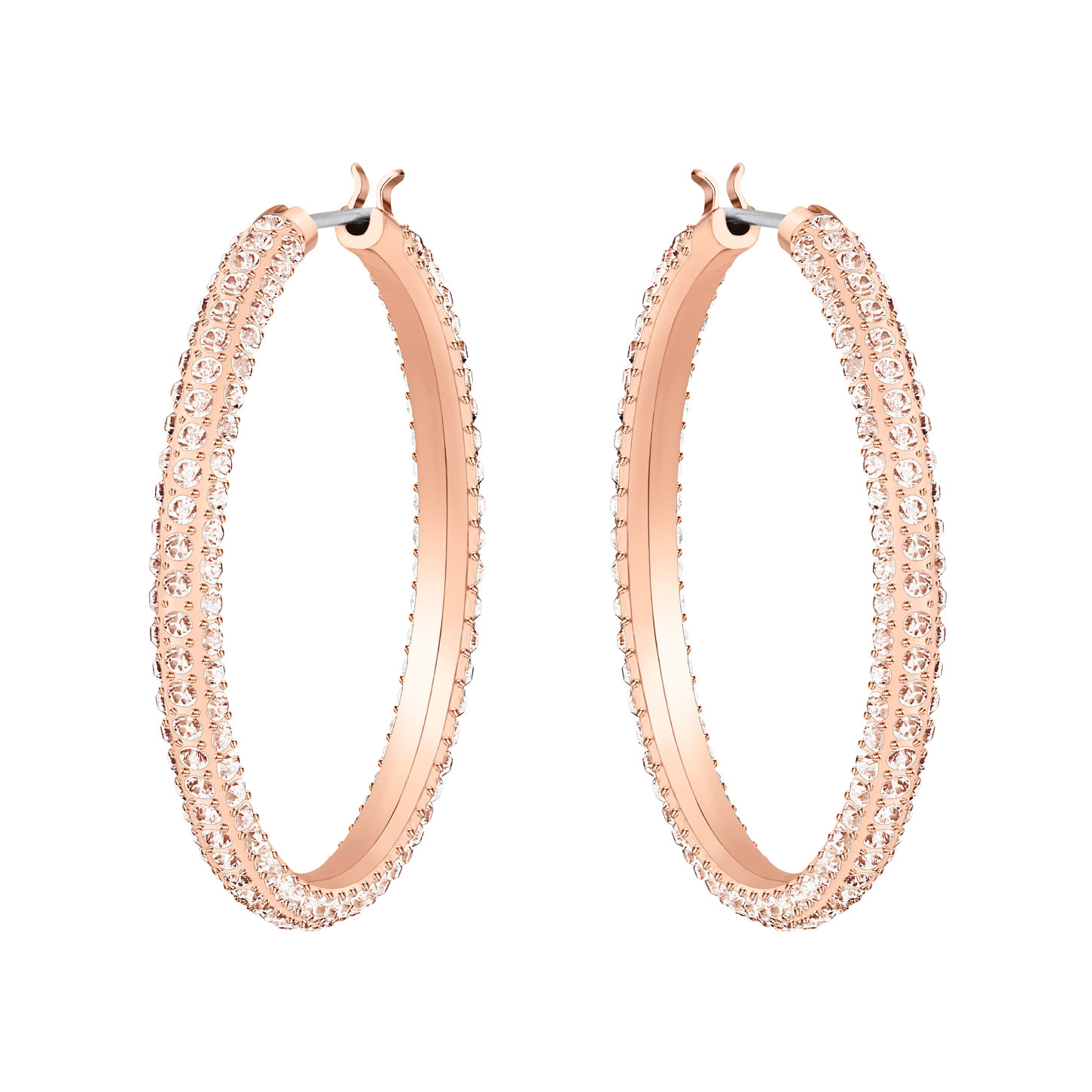 Orecchini a cerchio Stone, rosa, Placcato oro rosa