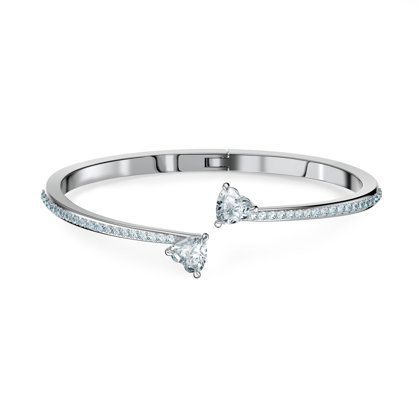 Bracciale rigido Attract Soul Heart, bianco, placcato rodio