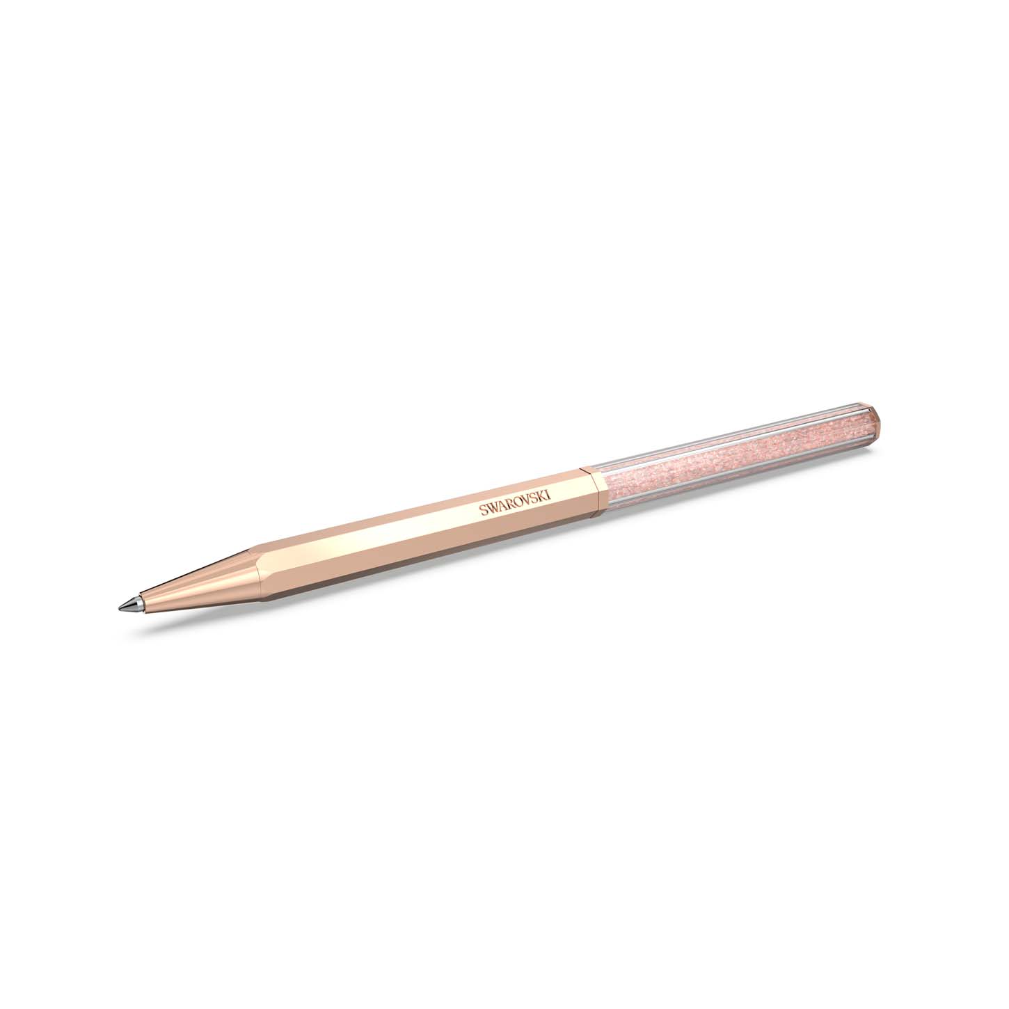 Penna a sfera Crystalline, Forma ottagonale, Tono oro rosa, Placcato color oro rosa