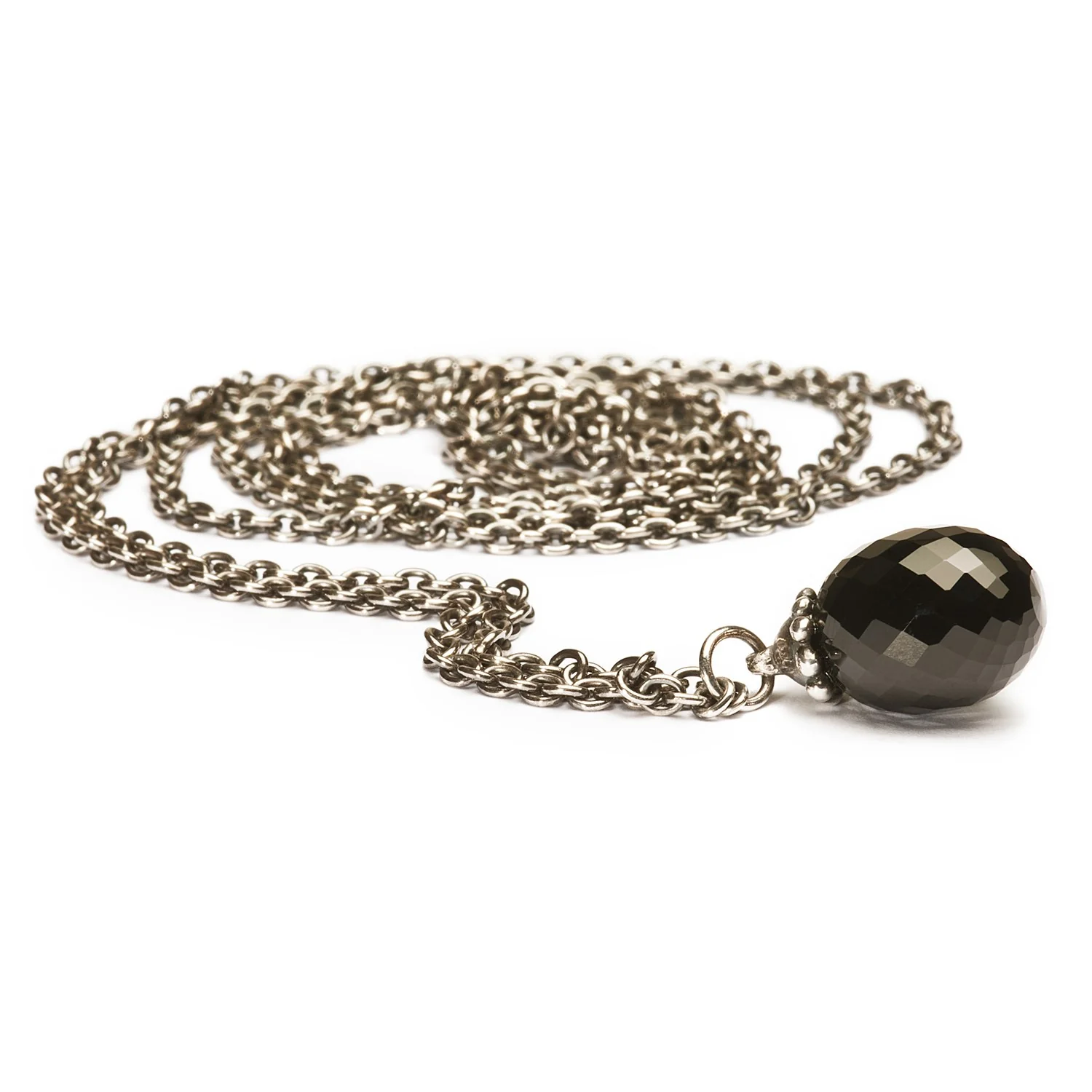 COLLANA D'ARGENTO CON ONICE NERO 80 CM