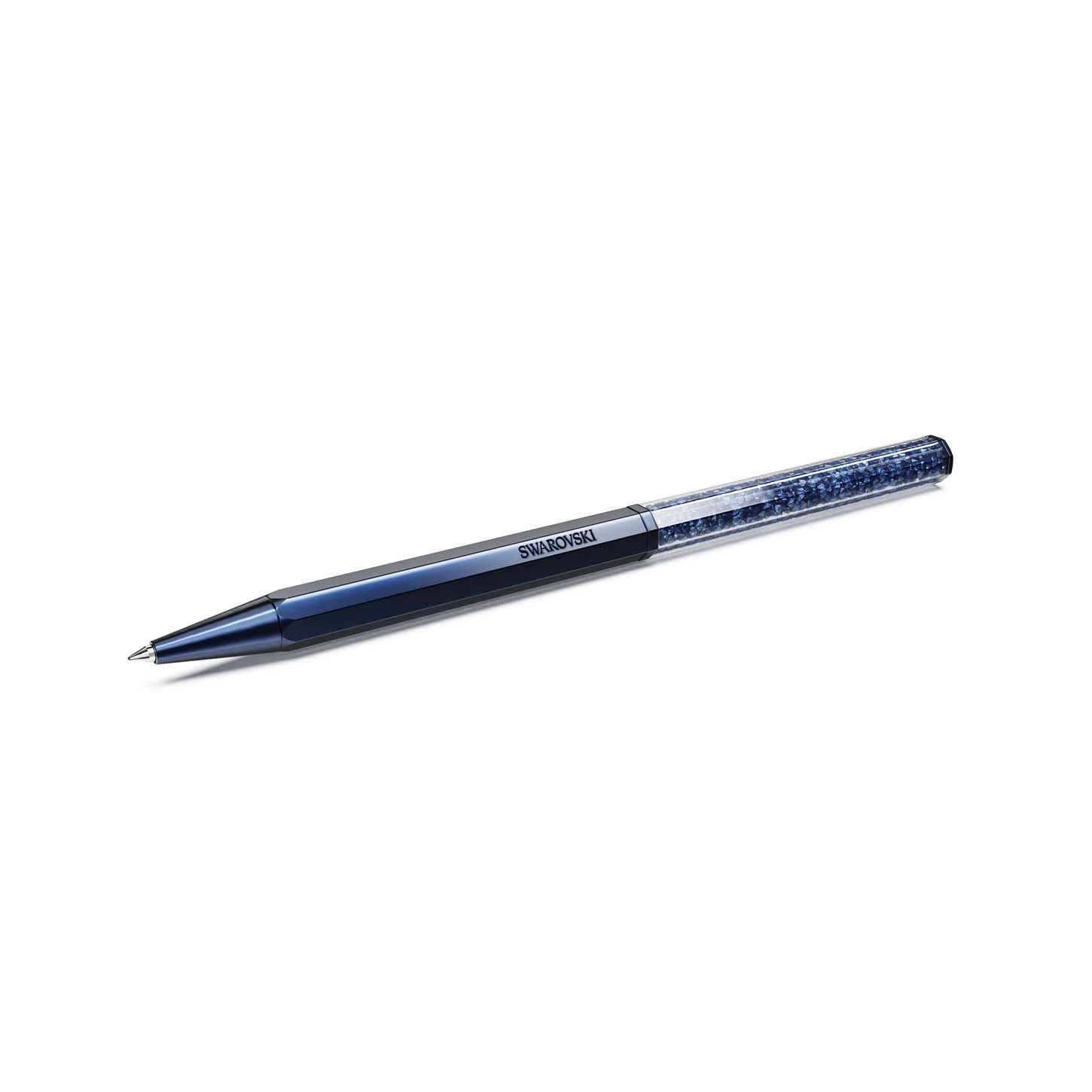 Penna a sfera Crystalline, Forma ottagonale, Blu, Laccato blu