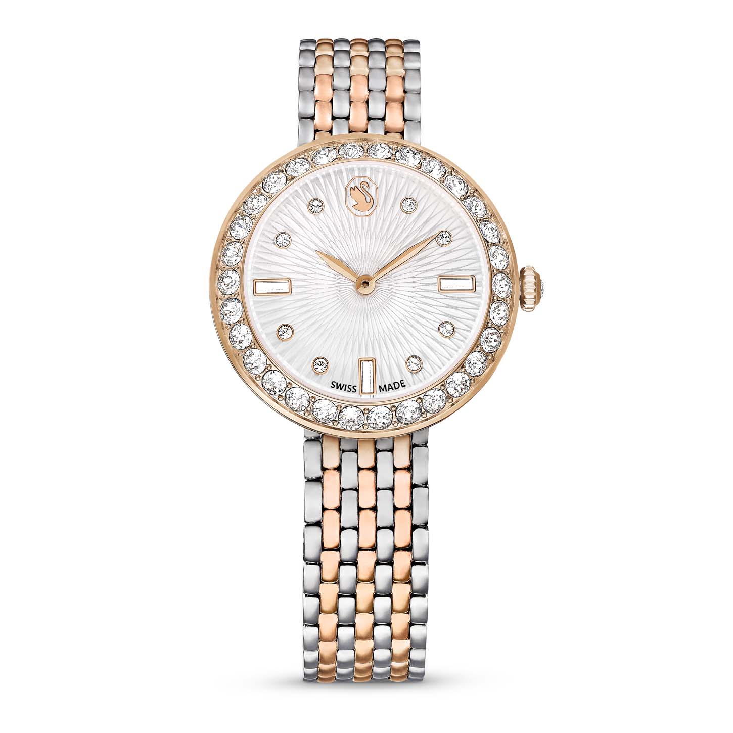 Orologio Certa, Fabbricato in Svizzera, Bracciale di metallo, Tono oro rosa, Mix di finiture