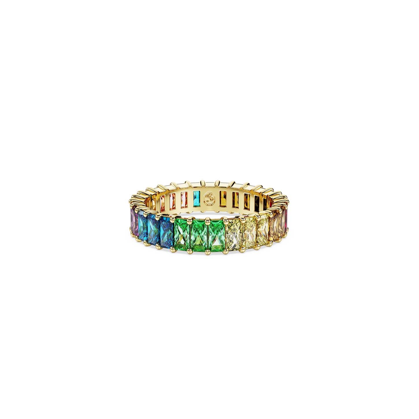 Anello Matrix, Taglio baguette, Multicolore, Placcato color oro