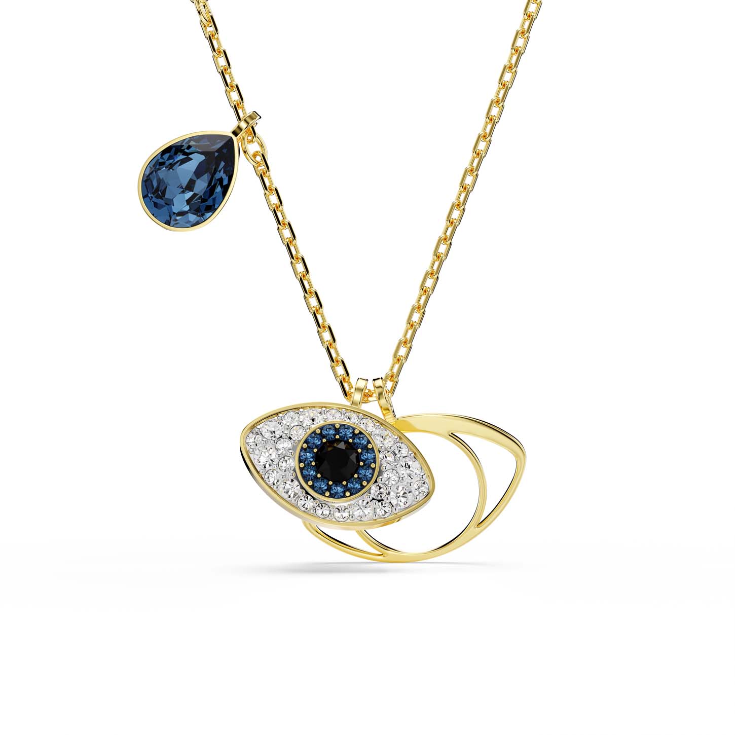 Pendente Symbolica, Evil eye, Blu, Placcato color oro