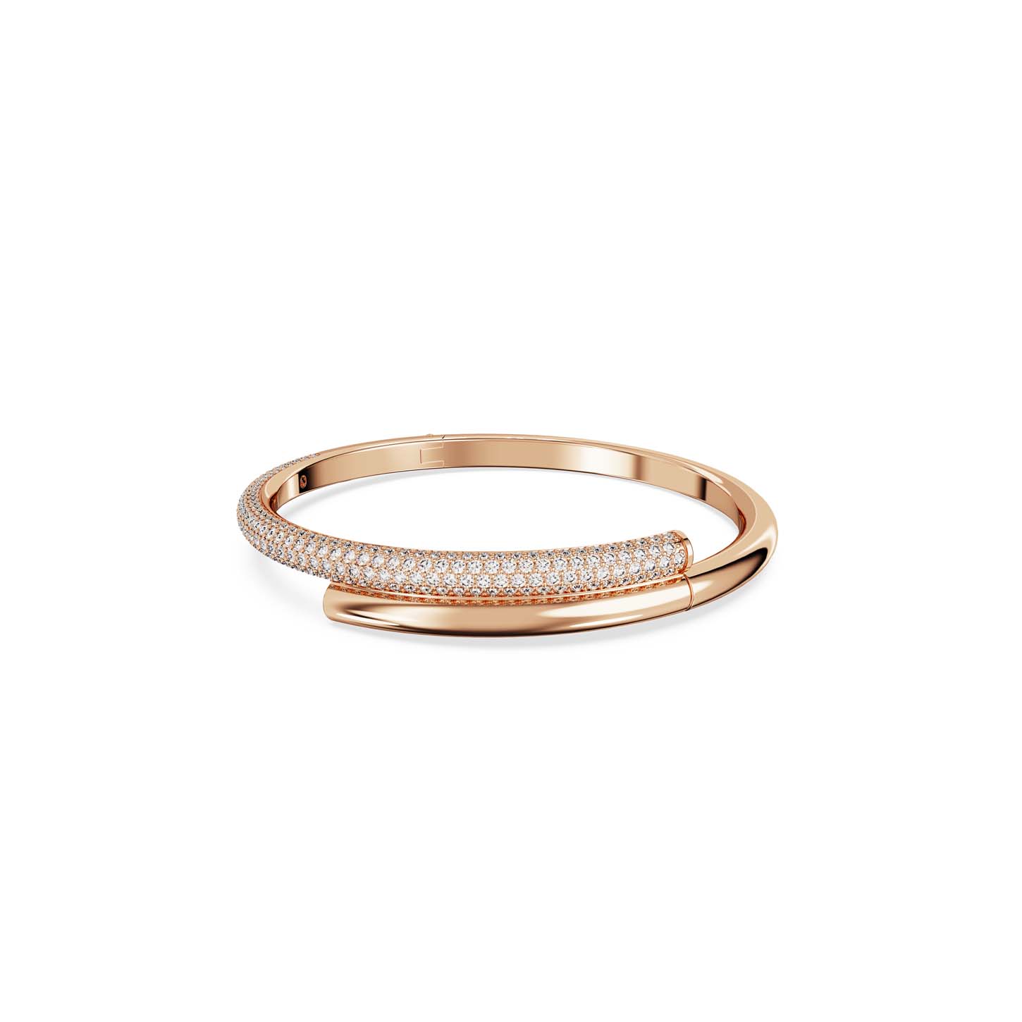 Bracciale rigido Dextera, Chiusura magnetica, Bianco, Placcato color oro rosa