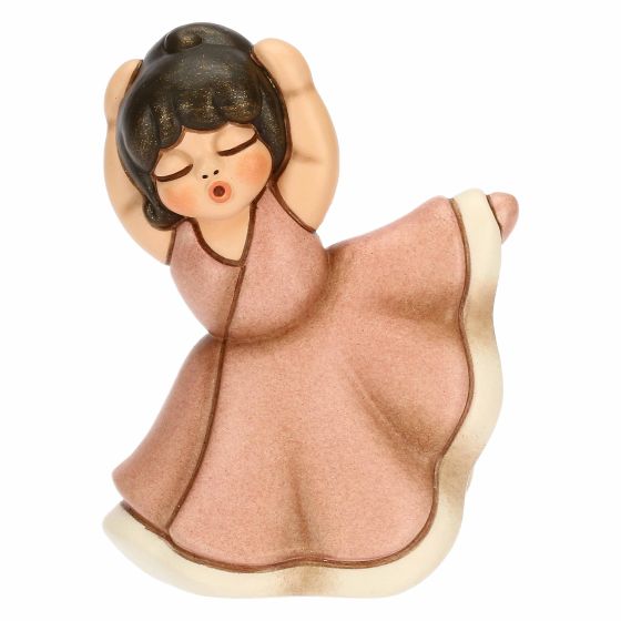 Ballerina rosa danzante in ceramica