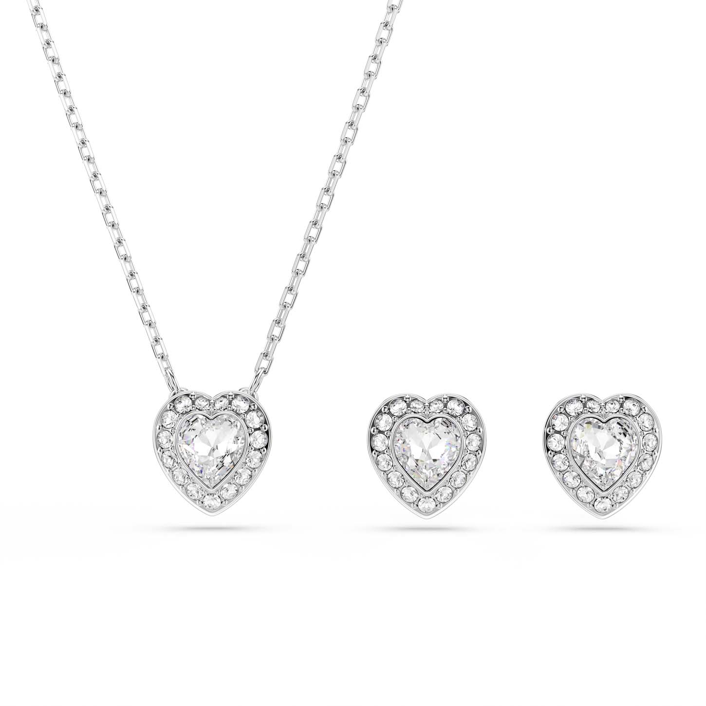 Set Ariana Grande x Swarovski, Taglio misto, Cuore, Bianco, Placcato rodio
