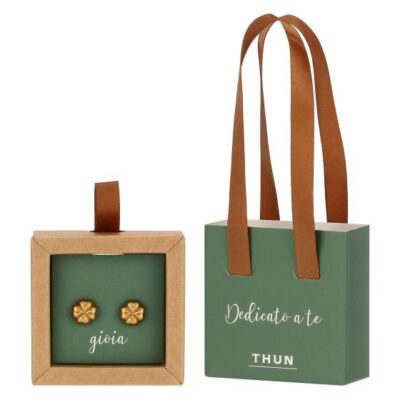 Orecchino pin quadrifoglio