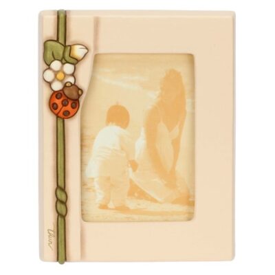 Portafoto in ceramica con coccinella Country Bloom, medio