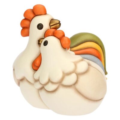 Coppia gallo Jack e gallina Ester in ceramica