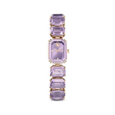 Orologio, Bracciale con taglio Octagon, Viola, Finitura in tonalità champagne dorato