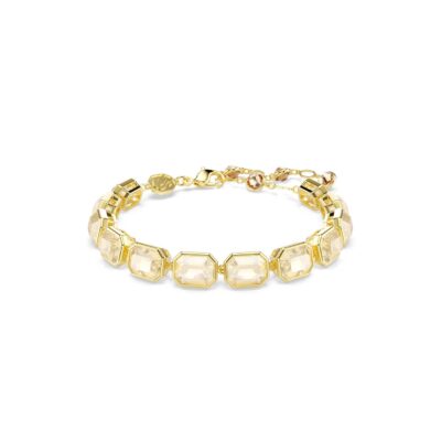 Bracciale Tennis Millenia, Taglio ottagonale, Caramello, Placcato color oro, misura M