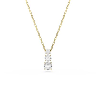 Pendente Stilla Attract, Taglio Round, Bianco, Placcato color oro