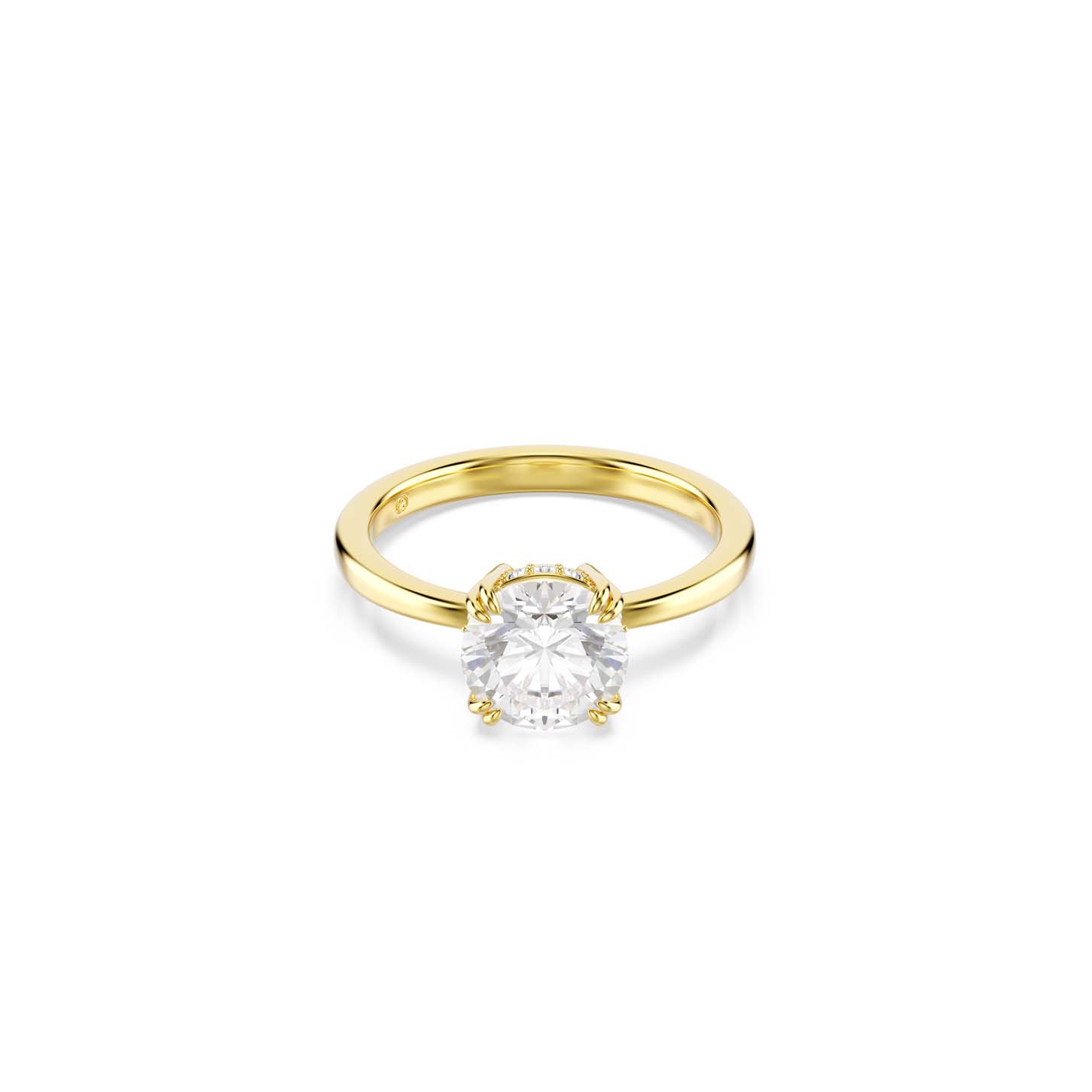 Anello cocktail Stilla Attract, Taglio Round, Bianco, Placcato color oro