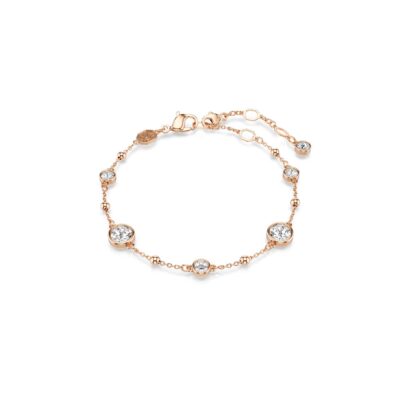 Braccialetto Imber, Taglio Round, Bianco, Placcato color oro rosa