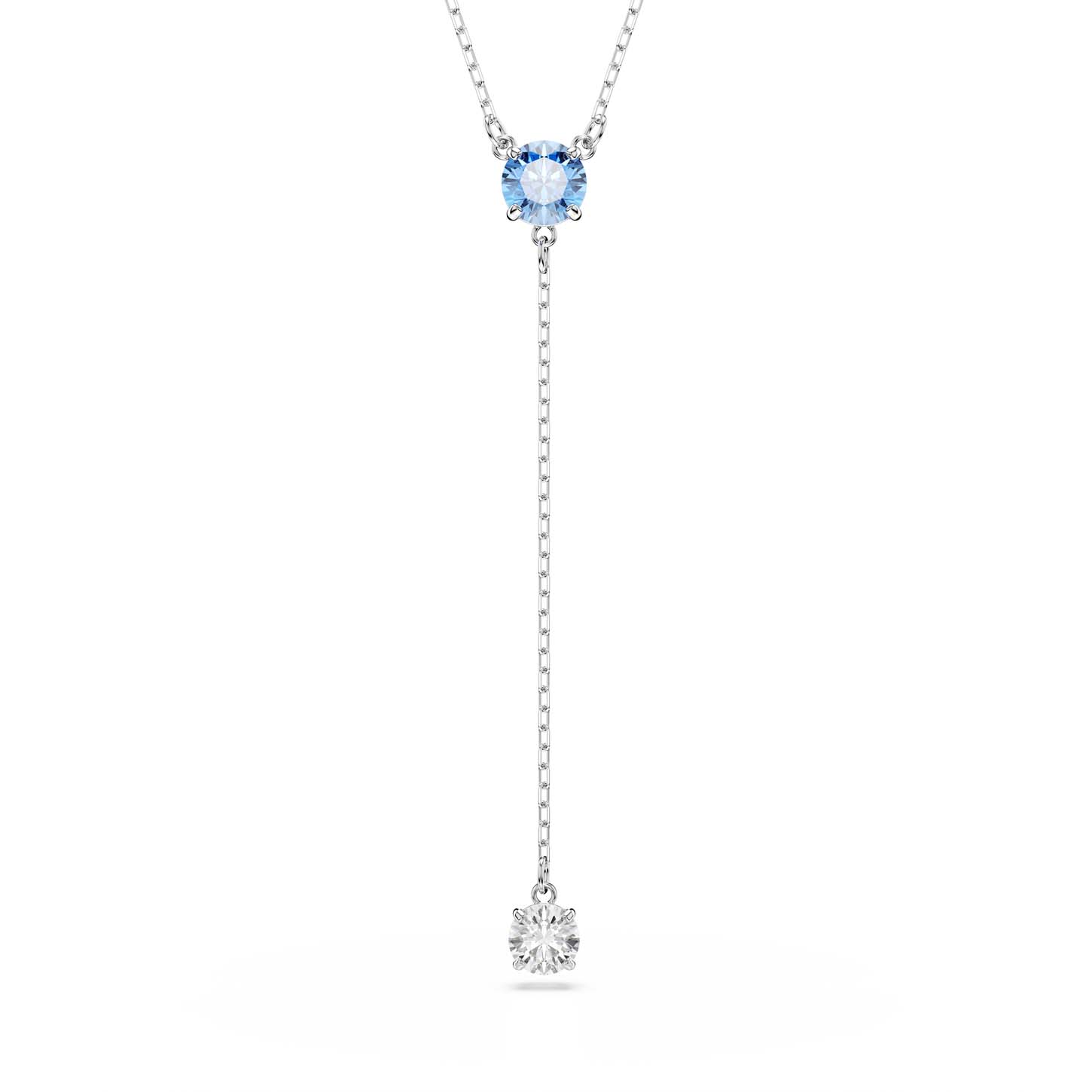 Collana a Y Stilla Attract, Taglio Round, Blu, Placcato rodio
