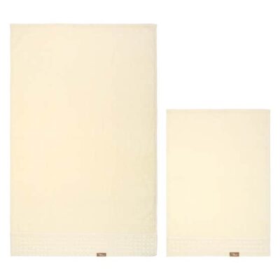 Set 2 asciugamani Iconic Elegance, crema