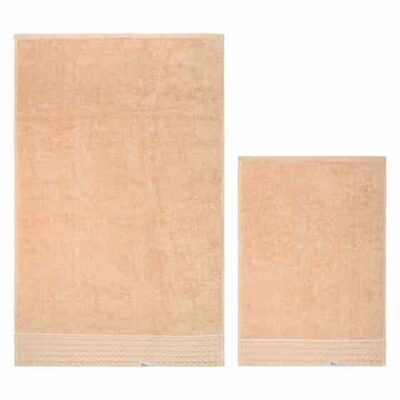 Set 2 asciugamani Iconic Elegance, tortora