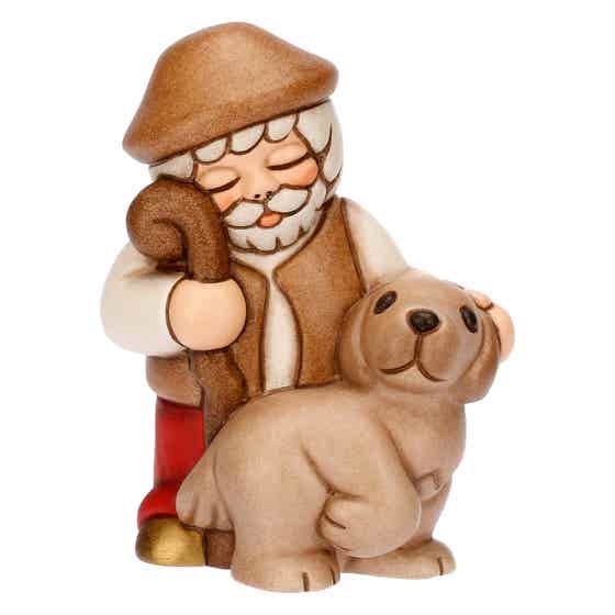 Pastore con cane in ceramica Presepe Classico