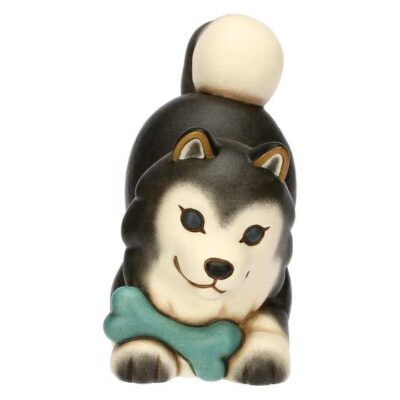 Husky Polo con osso in ceramica, medio