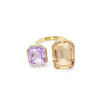 Anello aperto Millenia, Taglio ottagonale, Multicolore, Placcato color oro mis 50