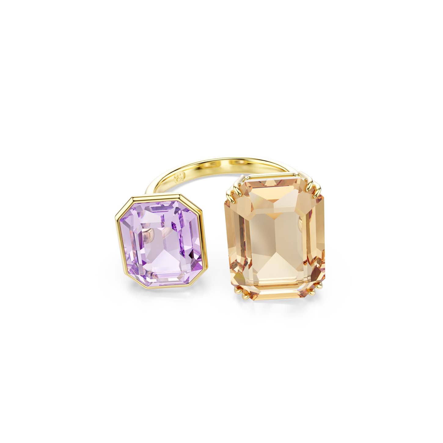 Anello aperto Millenia, Taglio ottagonale, Multicolore, Placcato color oro mis 50