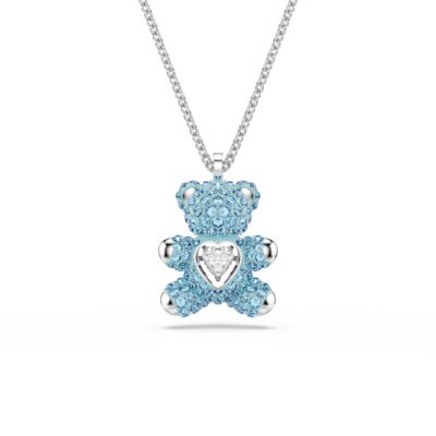 Pendente Teddy, Orso, Blu, Placcato rodio