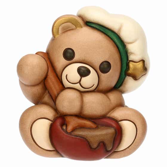 Teddy chef in ceramica, medio