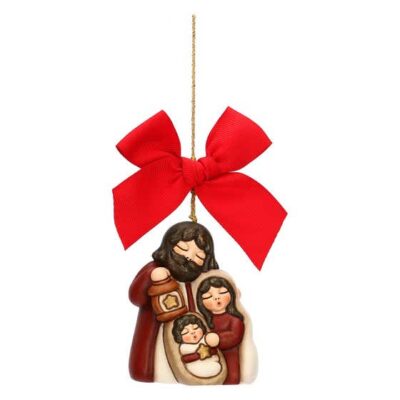 Addobbo natalizio Sacra Famiglia in ceramica, maxi