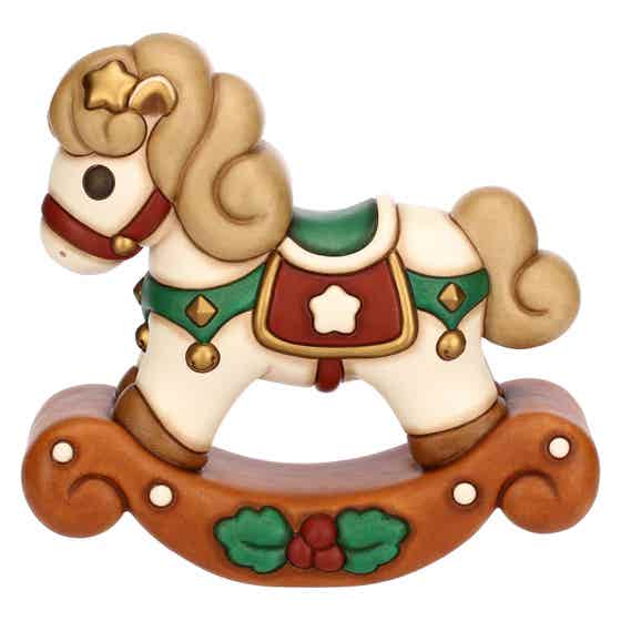 Cavallo a dondolo in ceramica, grande