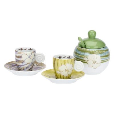 Set 2 tazzine con zuccheriera, Oasi