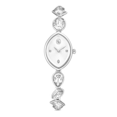 Orologio Gema, Bracciale in cristallo, Tono argentato, Acciaio inossidabile