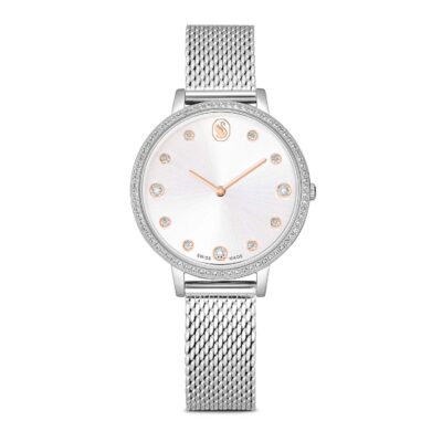 Orologio Clarica, Fabbricato in Svizzera, Bracciale di metallo, Tono argentato, Acciaio inossidabile